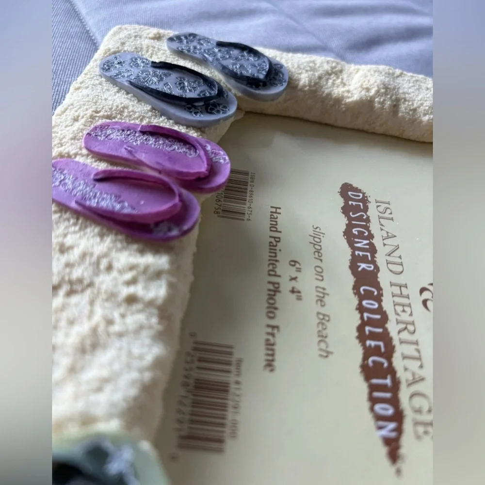3D Flip Flop Photo Frame Accent - Purple & Gray